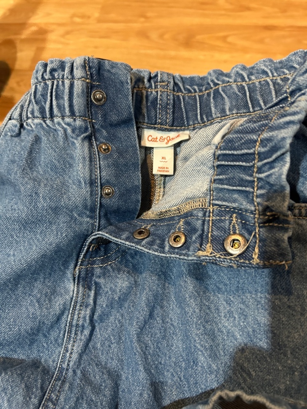 Cat & Jack Girls' Blue Denim Snap-Front Skirt Size XL 14 - Picture 4 of 4
